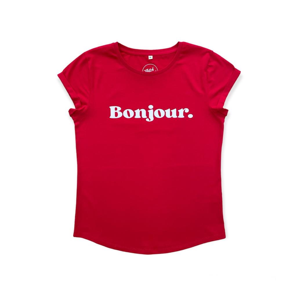 The Red Bonjour Ladies T-Shirt