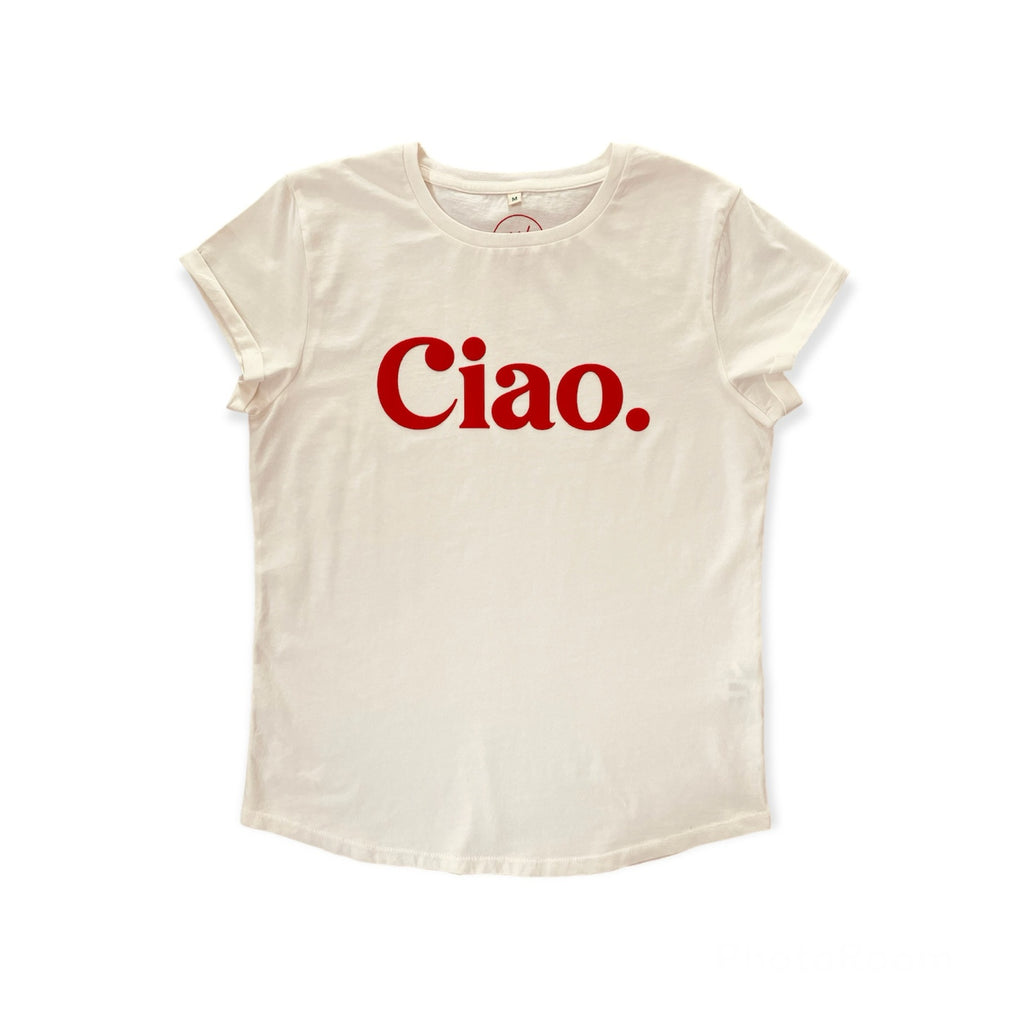 The Stone Washed White Ciao Ladies T-Shirt