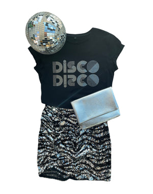 The Black and Silver Disco Ladies T-Shirt