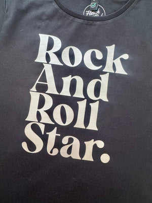 The Black and Silver Rock and Roll Star Ladies T-Shirt