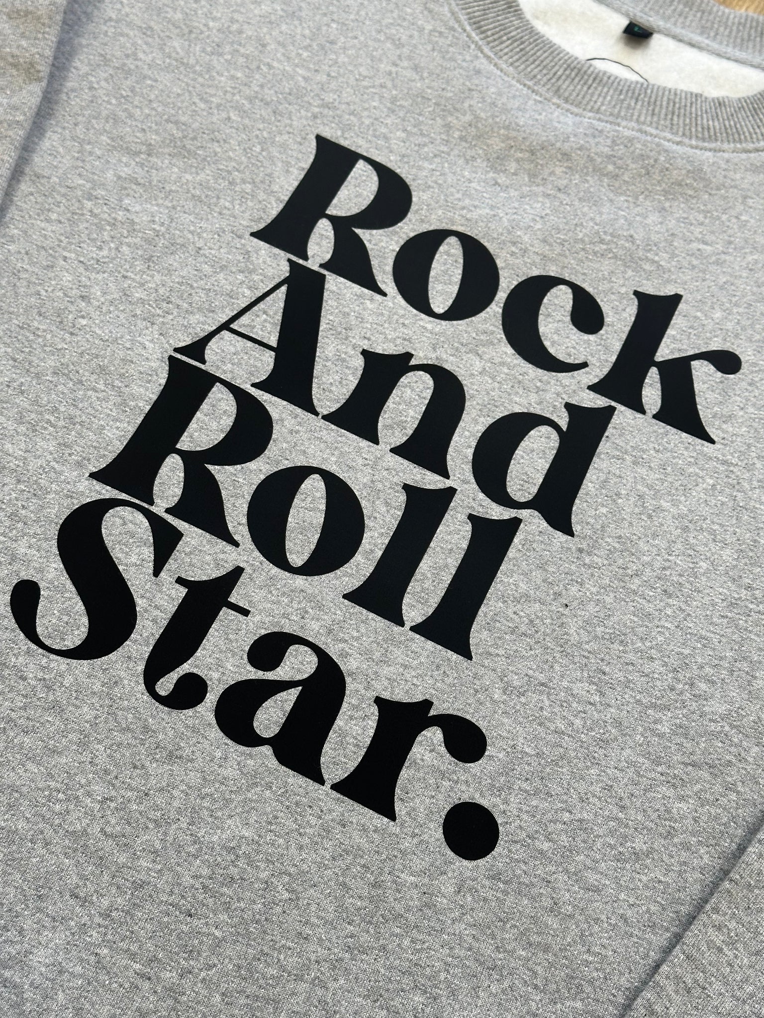 Rock and Roll Star Grey Marl Ladies Sweatshirt