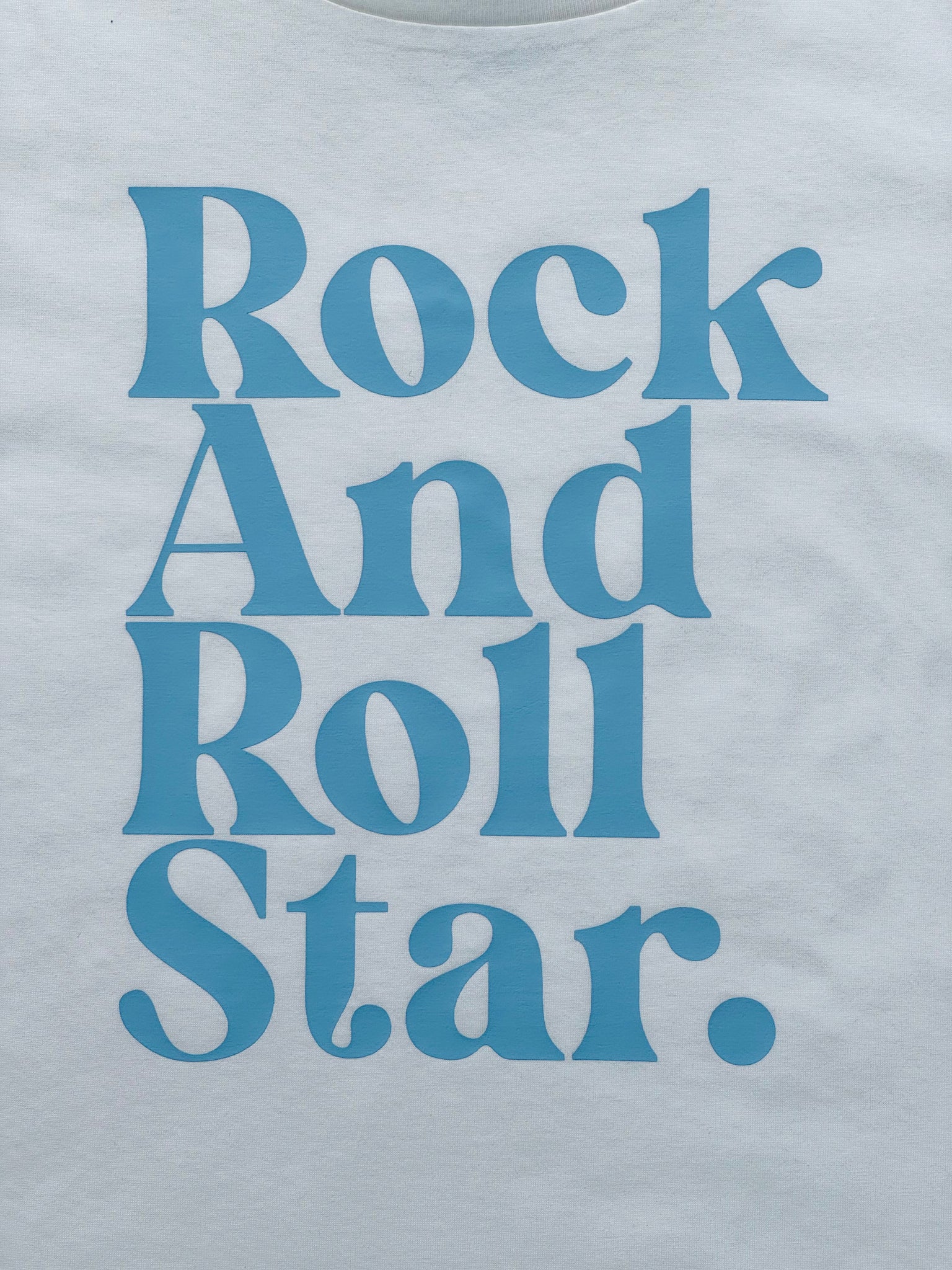 The White and Blue Rock and Roll Star Ladies T-Shirt