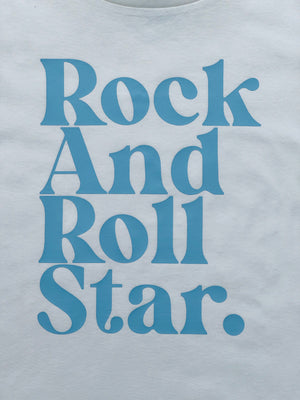 The White and Blue Rock and Roll Star Ladies T-Shirt