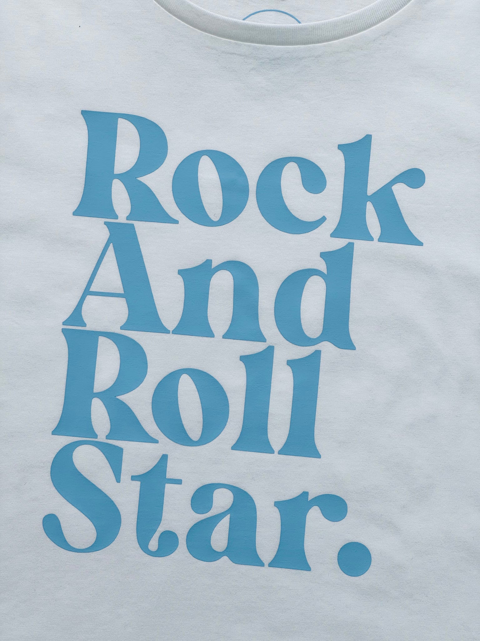The White and Blue Rock and Roll Star Ladies T-Shirt