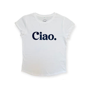 The White and Black Ciao Ladies T-Shirt