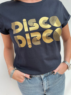 The Navy and Gold Disco Ladies T-Shirt